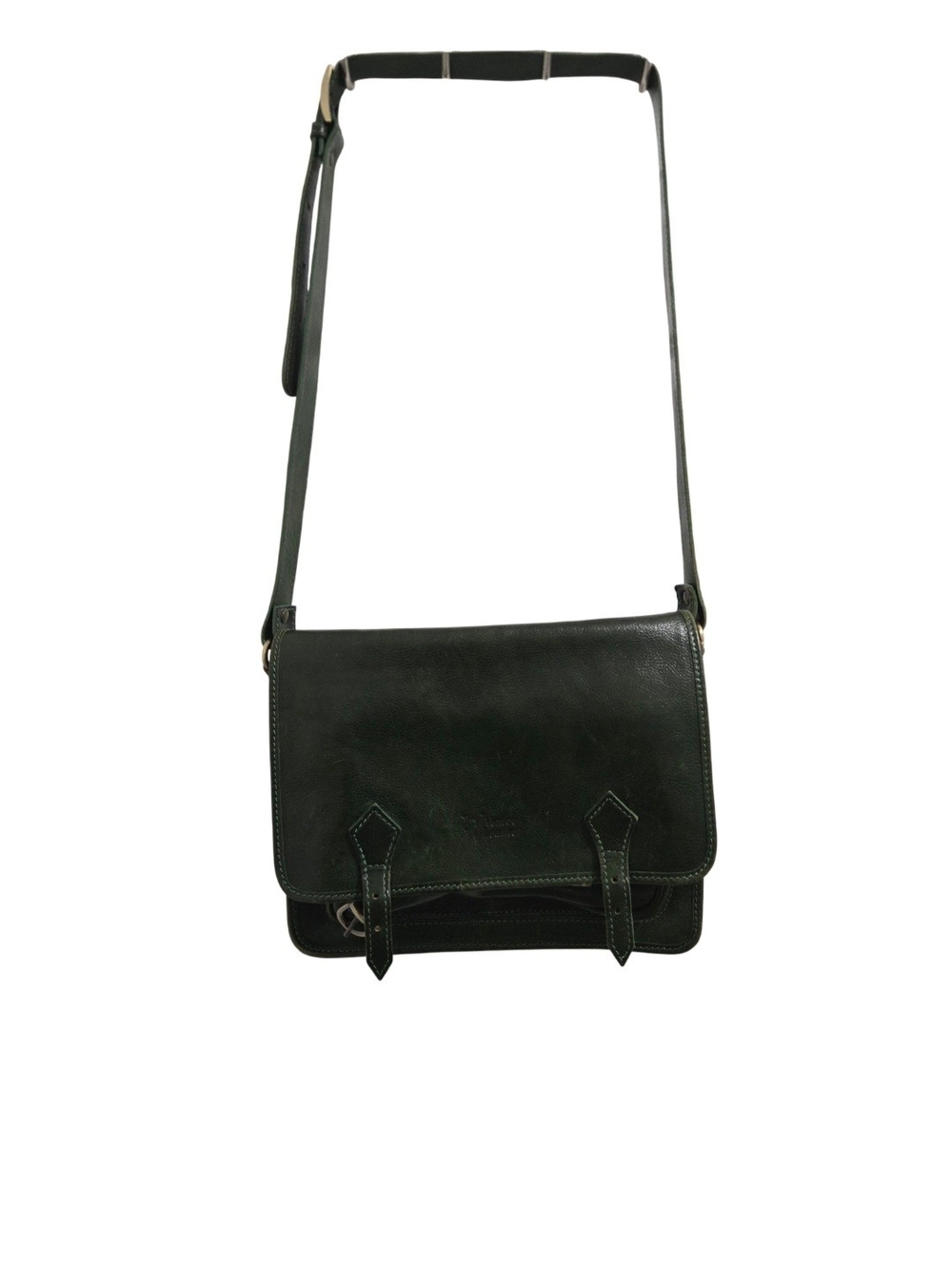 Venice Deep Green Leather Messenger Crossbody Bag